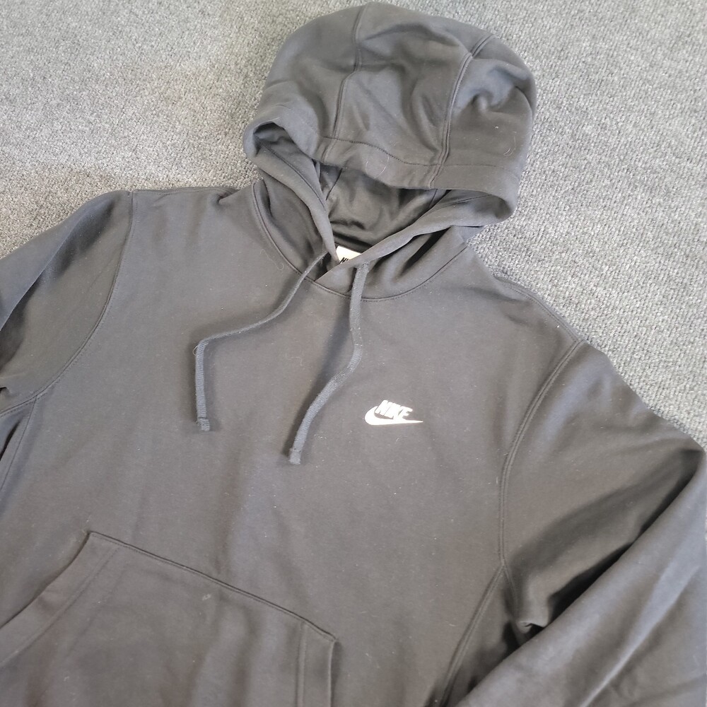 Nike Sportswear Club Fleece Pullover Hoodie Mens Size Small Black